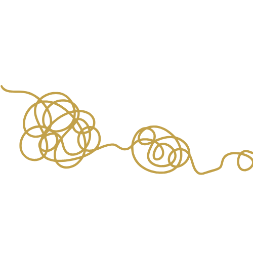 Mehrere Knäuel in einer Reihe in abnehmender Größe.